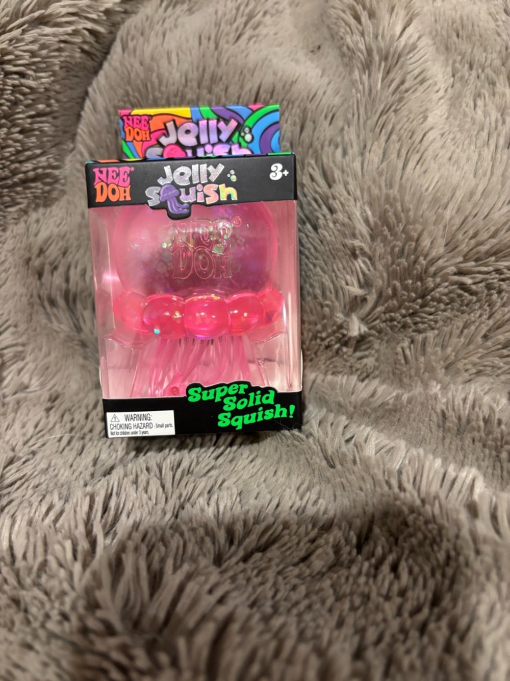 NeeDoh Jelly Squish Pink Super Solid Squish Toy